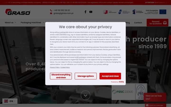 Skærmbillede af graso.com.pl