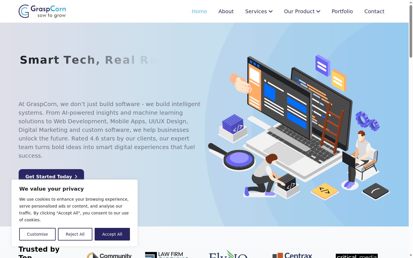 Screenshot of the consent banner shown before any interaction