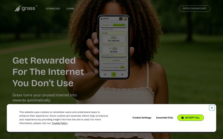 Skärmbild av grass.io