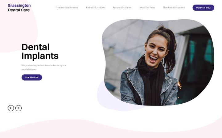 Screenshot of grassingtondentalcare.co.uk