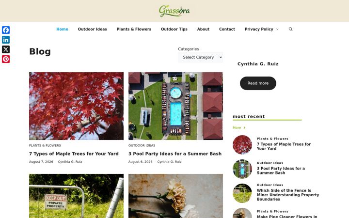 Screenshot of grassora.com