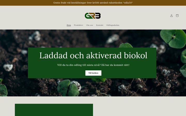 Screenshot of grassrootsbiochar.nu