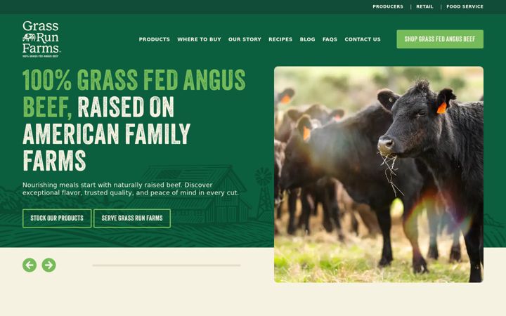 Screenshot of grassrunfarms.com