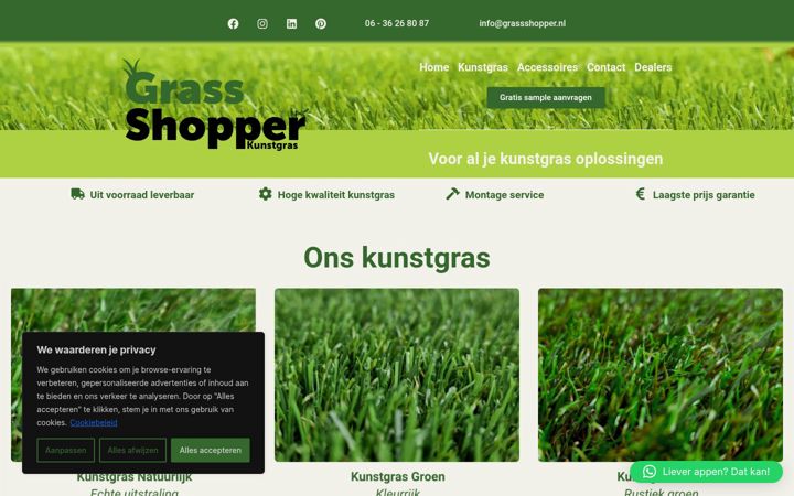 Screenshot of grassshopper.nl