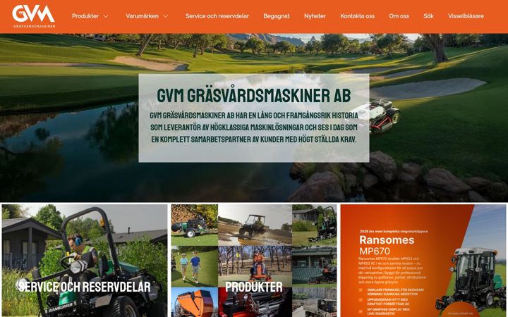 Screenshot of grasvardsmaskiner.se