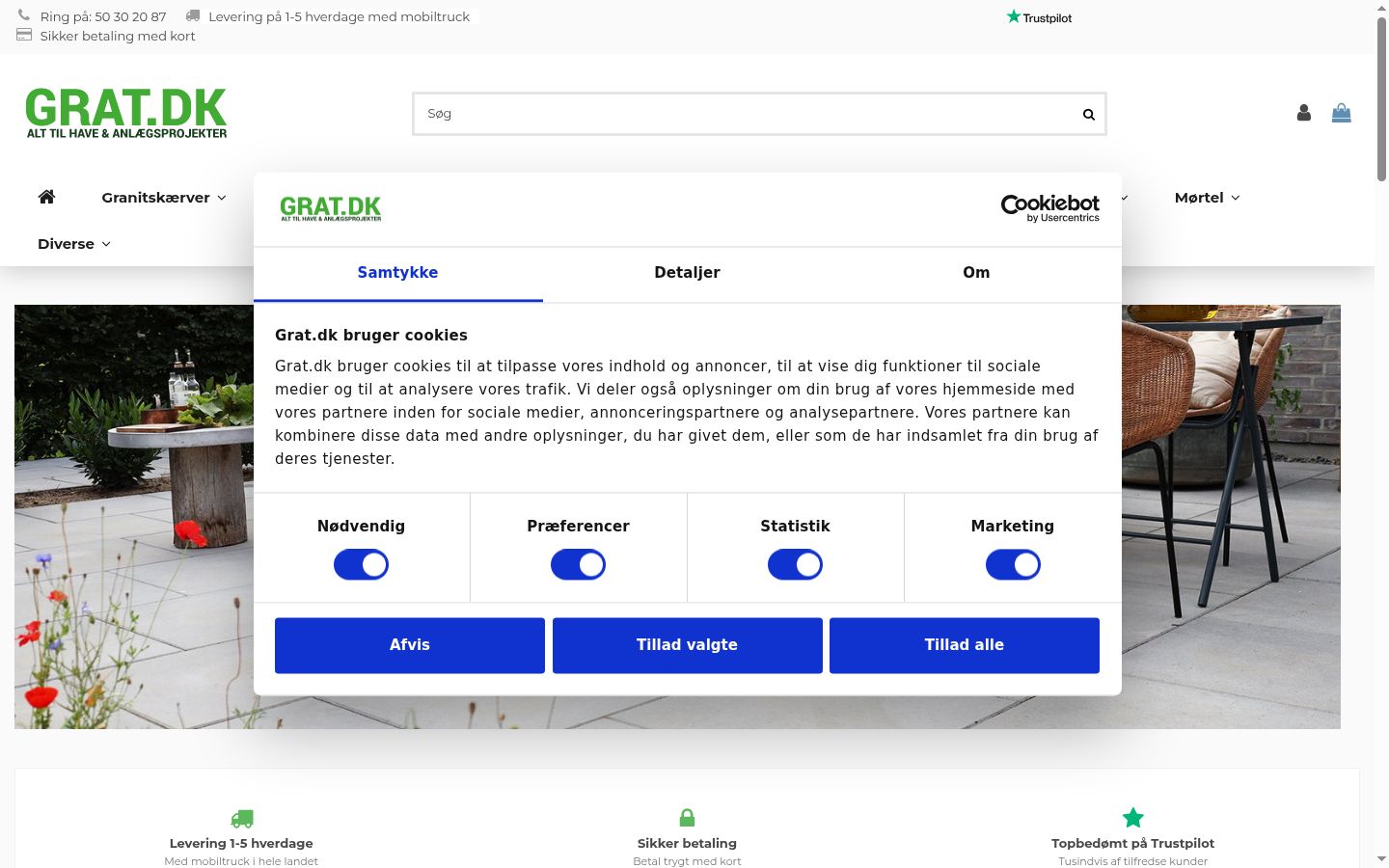 Screenshot van de toestemmingsbanner zoals getoond vóór enige interactie