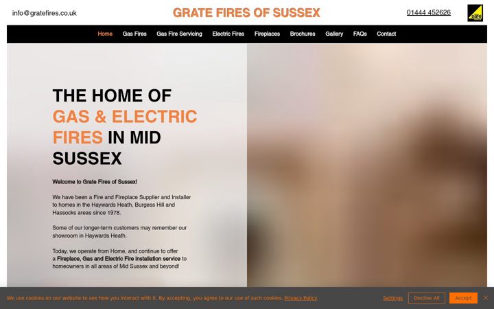 Screenshot of gratefires.co.uk