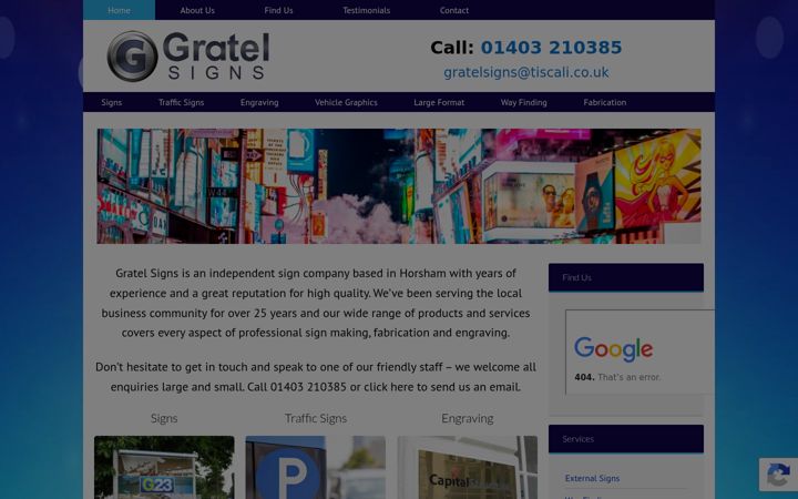 Screenshot of gratelsigns.co.uk