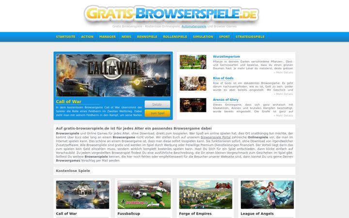 Screenshot of gratis-browserspiele.de