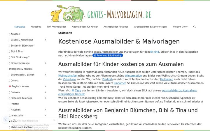 Screenshot of gratis-malvorlagen.de