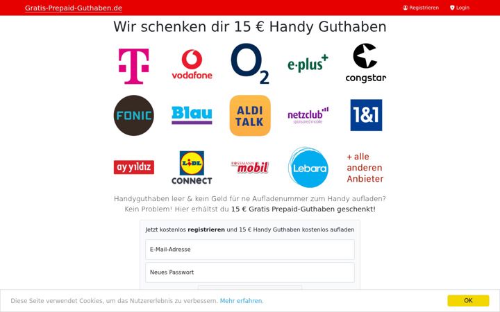 Screenshot of gratis-prepaid-guthaben.de