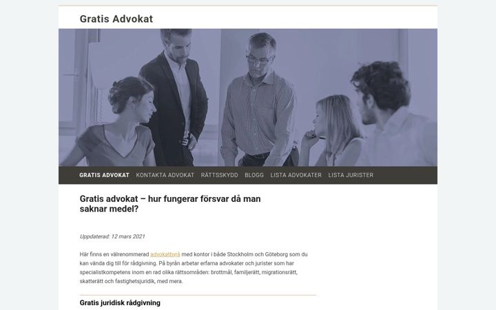 Screenshot of gratisadvokat.net