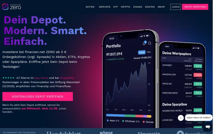 Screenshot of gratisbroker.de