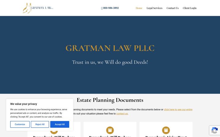 Screenshot of gratmanlaw.com