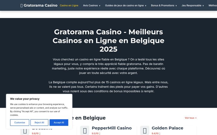 Screenshot of gratorama-casino.be