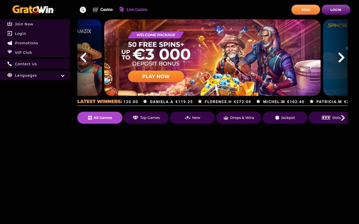 Screenshot of gratowinx.com
