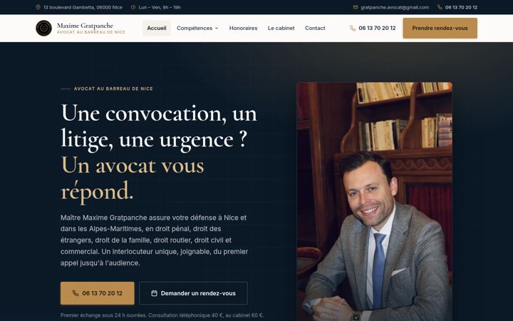 Screenshot of gratpanche-avocat.fr