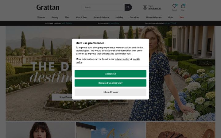 Screenshot of grattan.co.uk