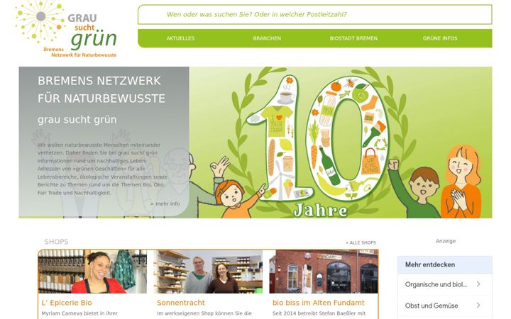 Screenshot of grau-sucht-gruen.de