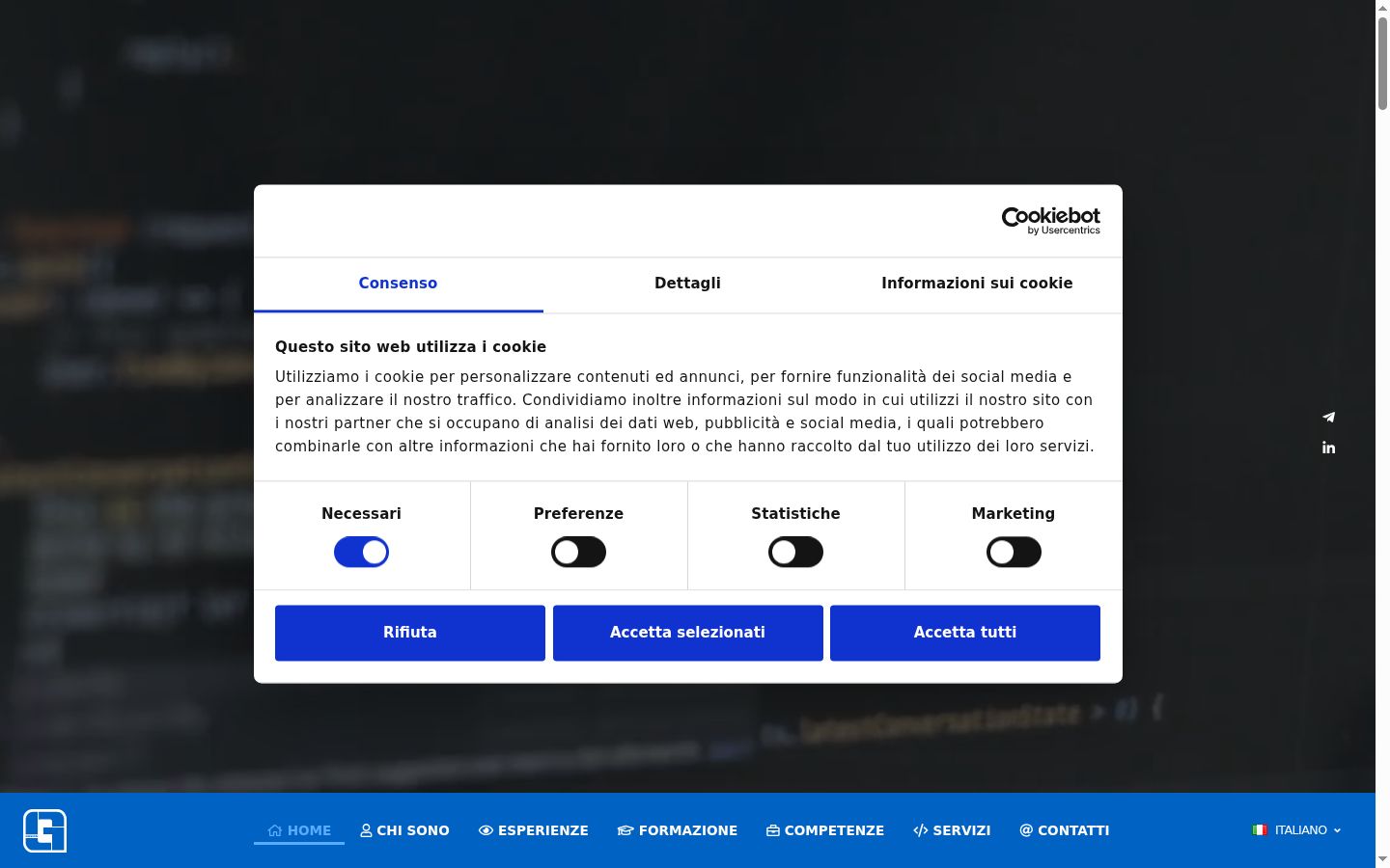 Screenshot tal-banner tal-kunsens muri qabel kwalunkwe interazzjoni