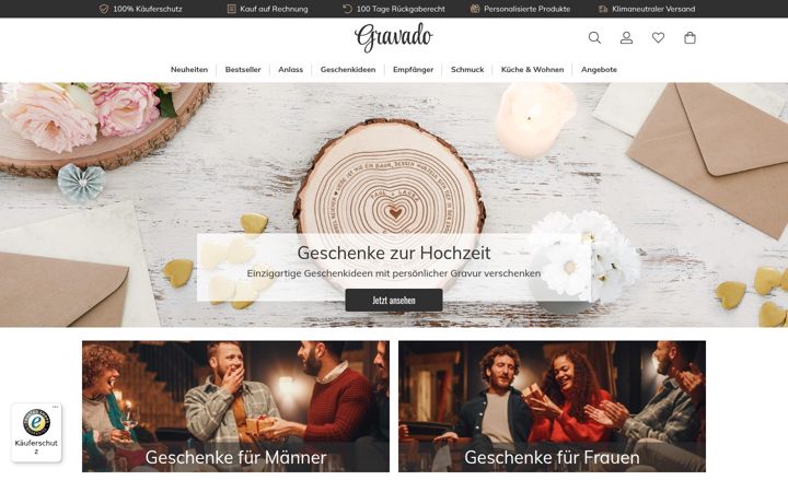 Screenshot of gravado.de