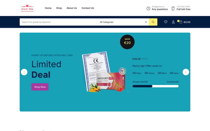 Screenshot of gravarshop.com