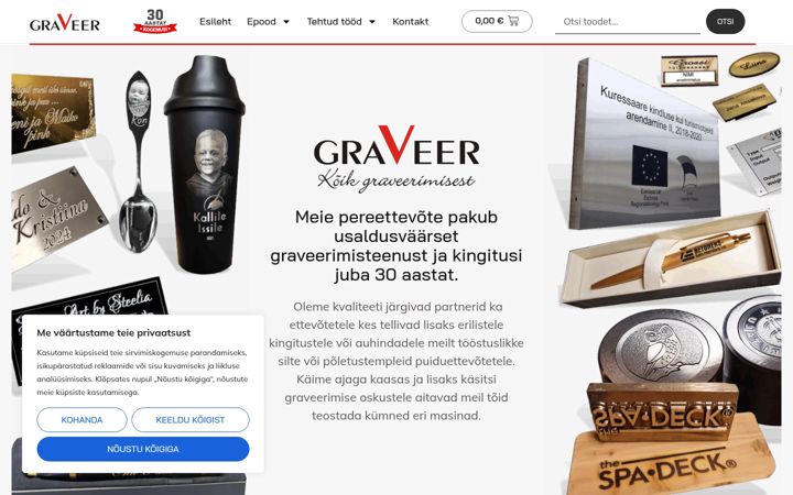 Screenshot of graveer.ee