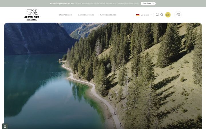 Screenshot of gravelbike-holidays.com