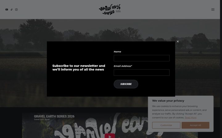 Screenshot of gravelearthseries.com