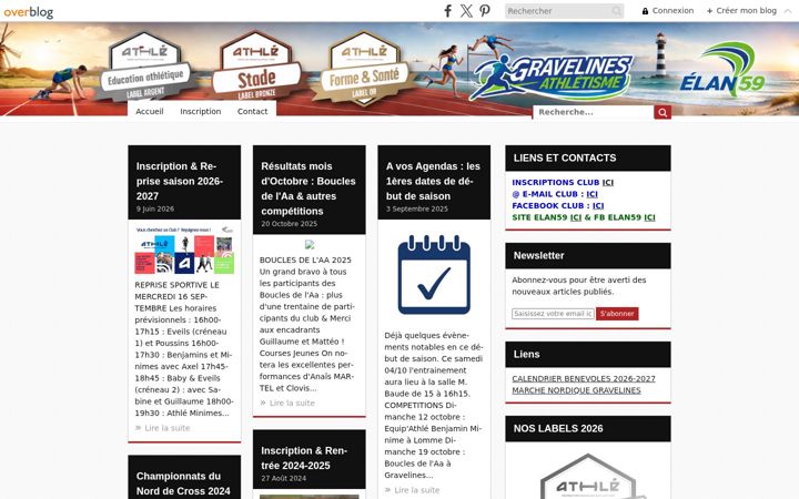 Screenshot of gravelines-athle.fr