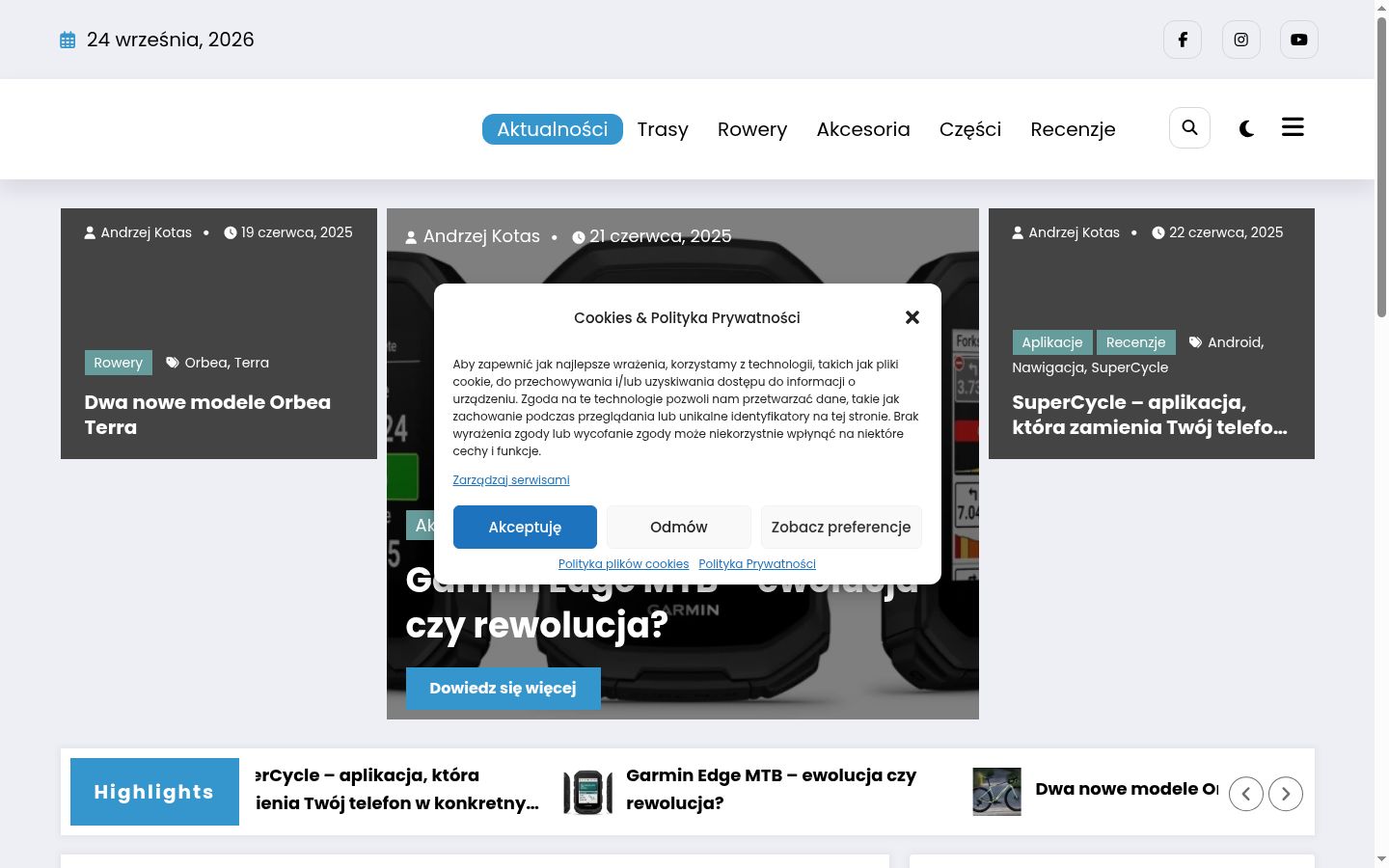 Screenshot des Einwilligungsbanners vor jeglicher Interaktion