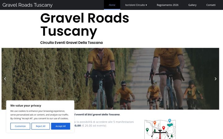 Screenshot of gravelroadstuscany.it