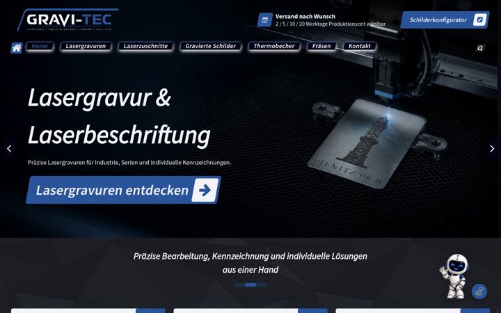 Screenshot of gravi-tec.de