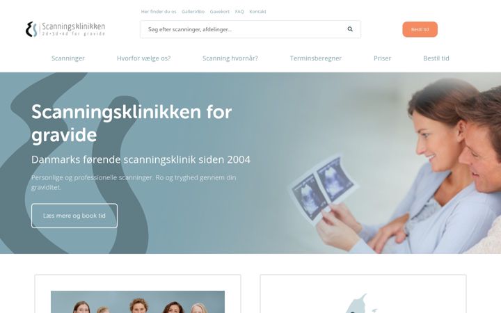 Screenshot of graviditetsscanning.dk
