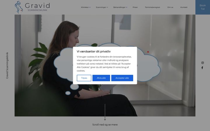 Screenshot of gravidscanningsklinik.dk