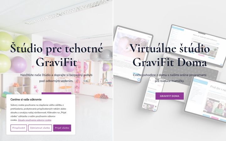 Screenshot of gravifit.sk