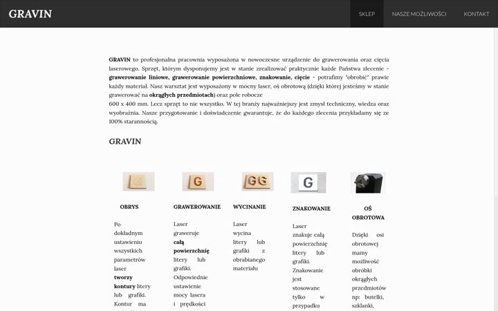 Screenshot of gravin.pl