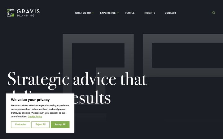 Screenshot of gravisplanning.com