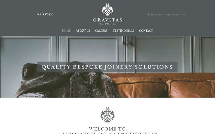 Skärmbild av gravitasconstruction.co.uk