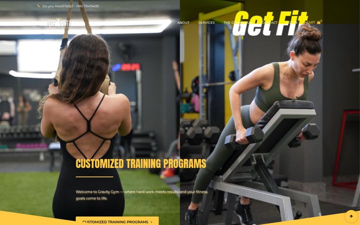 Screenshot of gravity-gym.com