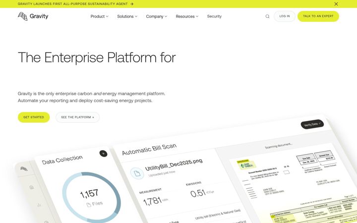 Screenshot of gravityclimate.com