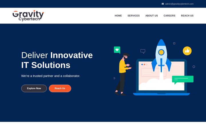 Screenshot of gravitycybertech.com