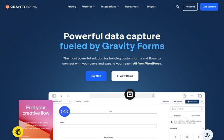 Képernyőkép: gravityforms.com