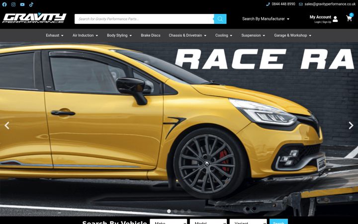 Screenshot of gravityperformance.co.uk