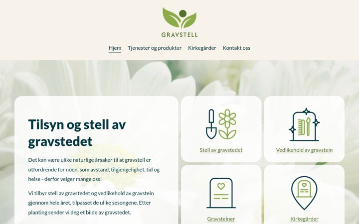 Screenshot of gravstell.no