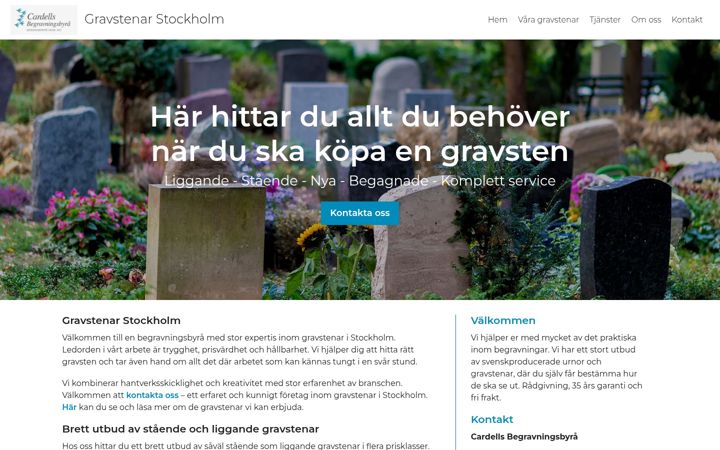 Screenshot of gravstenar-stockholm.se