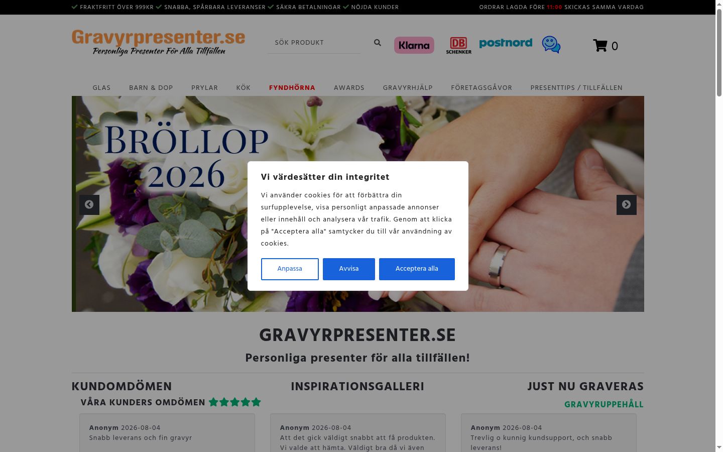 Kuvakaappaus suostumusbannerista, joka näytettiin ennen mitään vuorovaikutusta