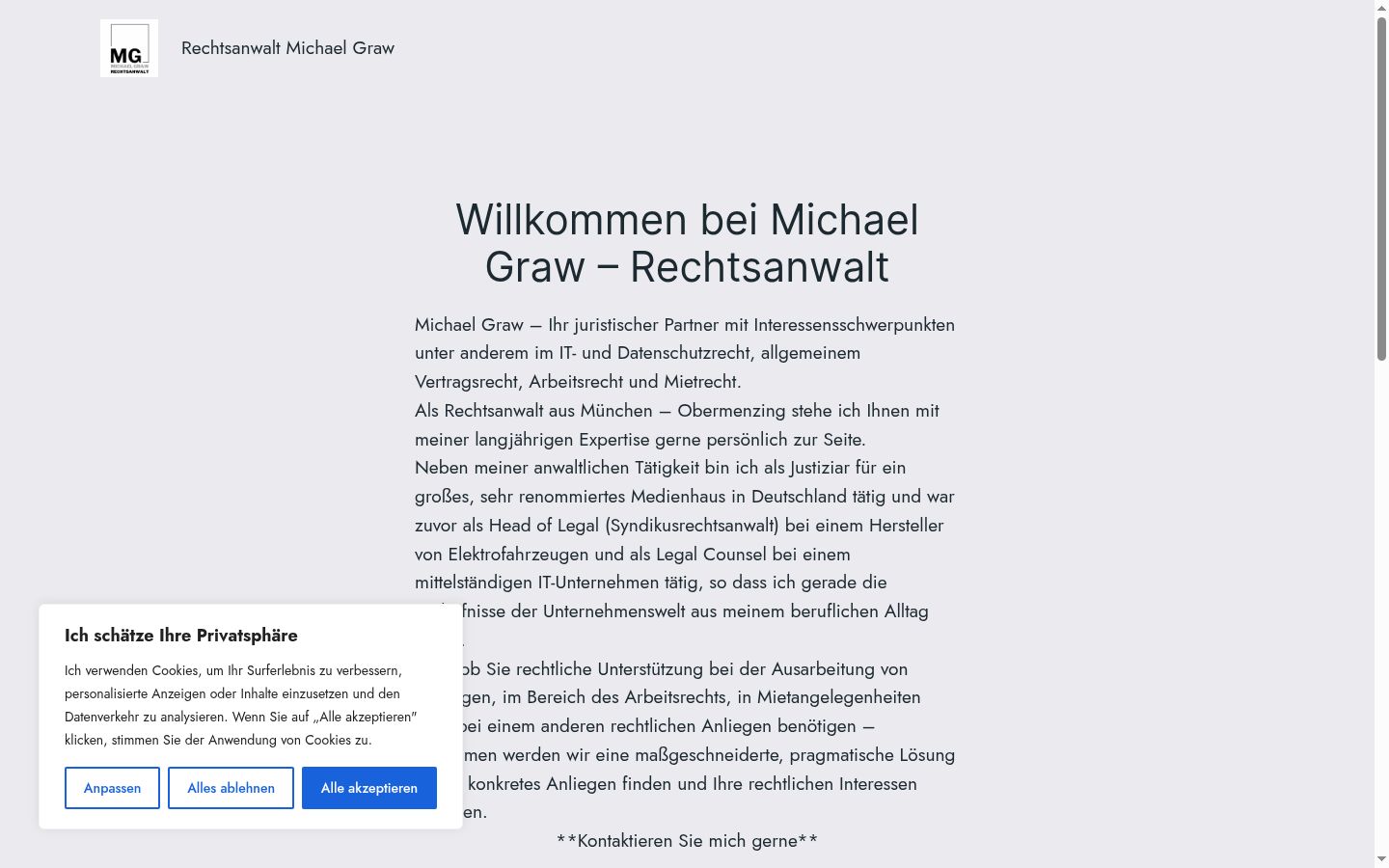 Screenshot van de toestemmingsbanner zoals getoond vóór enige interactie