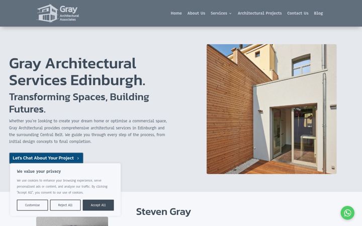 Screenshot of grayarchitectural.co.uk