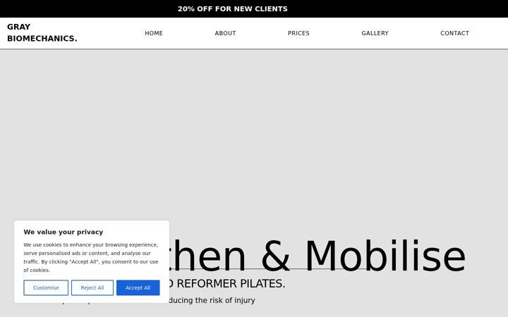 Screenshot of graybiomechanics.com